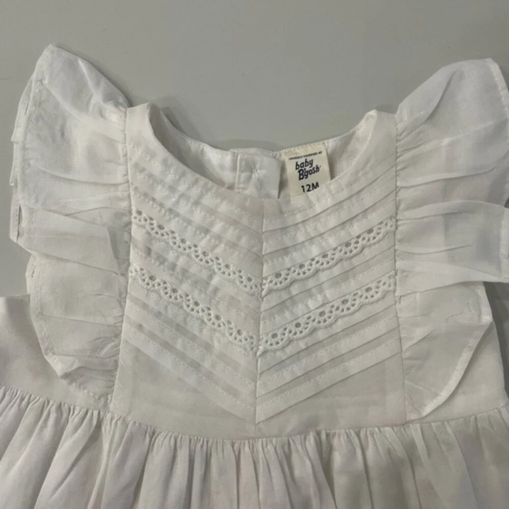 Baby Oshkosh Baby Girl White Eyelet Ruffle Tiered Sundress 12 Month
